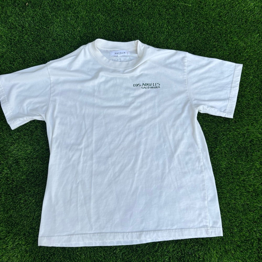 PacSun White Tee with Green Los Angeles Print